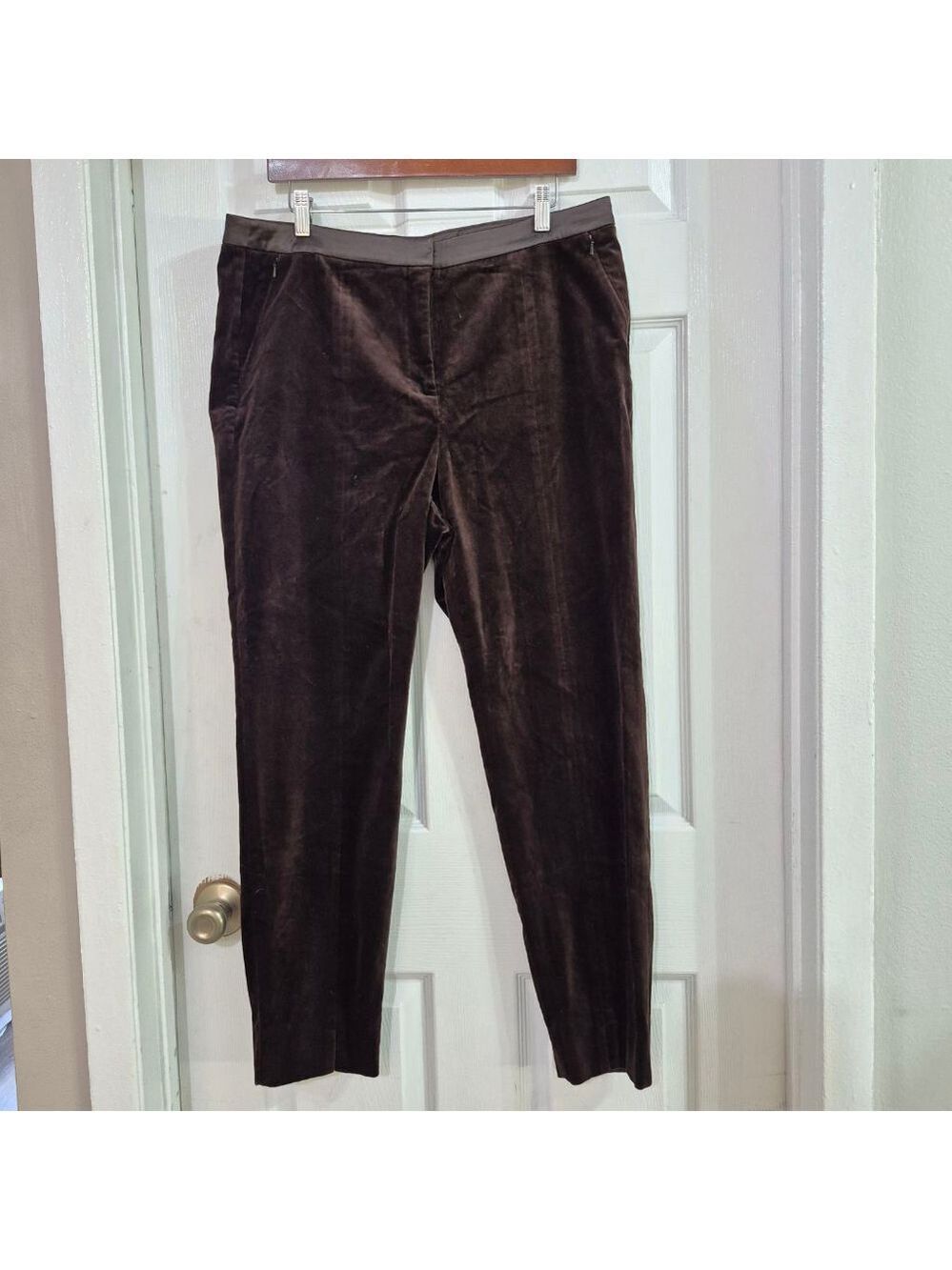 Women's Worth New York Brown Velvet Straight Leg Pants Size 14